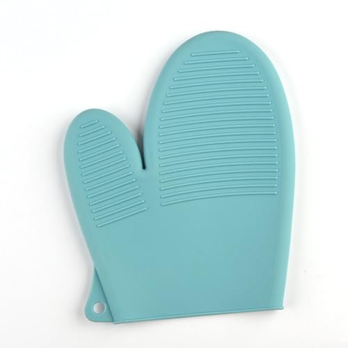 Hitzebeständiger Silikon-Ofenhandschuh mit dicker Isolierung und rutschfestem Griff zum Kochen und Grillen (grün) von EpheyFIF