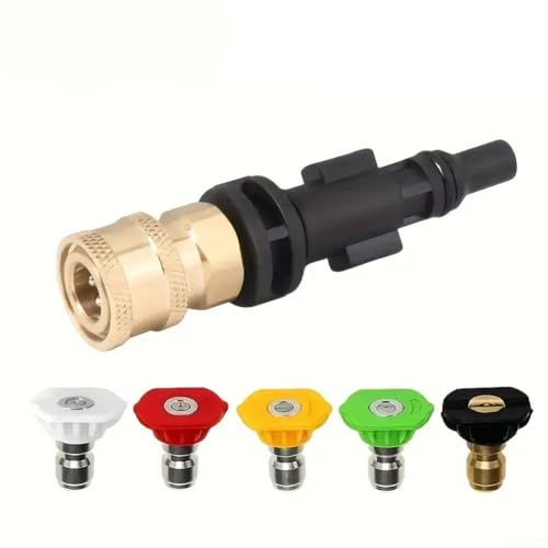 Hochdruckreiniger-Schaumtopf-Set mit 5 Düsen und 1/4-Zoll-Schnellanschluss-Adapter für verbesserte Schaumabdeckung und effektive Schmutzentfernung Hochdruckreiniger-Schaumtopf-Set mit 5 Düsen und 1/4-Zoll-Schnellanschluss-Adapter für verbesserte Schaumabdeckung und effektive Schmutzentfernung von EpheyFIF