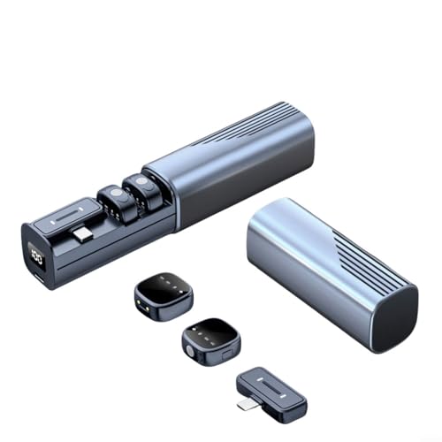 Kabellose Mini-Mikrofone für iOS für Android mit AI-Rauschunterdrückungstechnologie, 48 kHz/24 Bit, 30 Stunden Akkulaufzeit, 40 m Reichweite, 360 Grad omnidirektionaler Tonabnehmer, schnelle von EpheyFIF