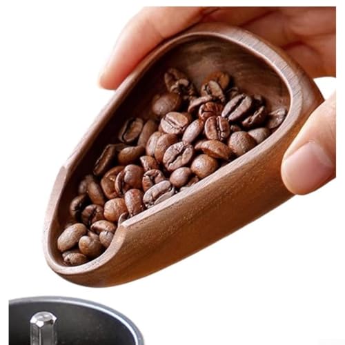 Kaffee-Dosiertablett aus Walnussholz, 10 x 8 cm, antistatischer Bohnen-Messbecher für Espresso und Mahlen, vielseitig einsetzbar für Tee/Snacks (spülmaschinenfest) (Kaffeeteller) von EpheyFIF