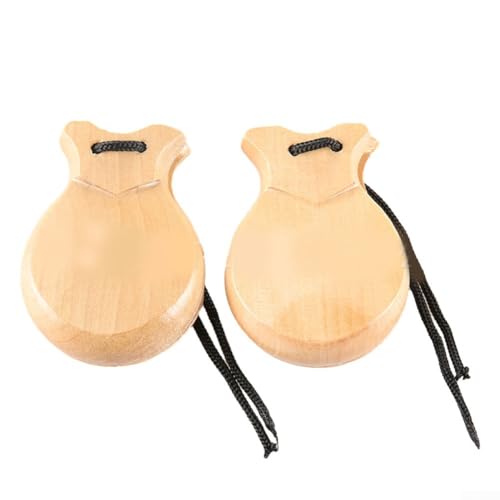 Kastagnetten aus Holz für Flamenco-Tanz, 2 Paar, Set für Erwachsene, ideal für Musikunterricht und Familienfeiern (Holz) von EpheyFIF