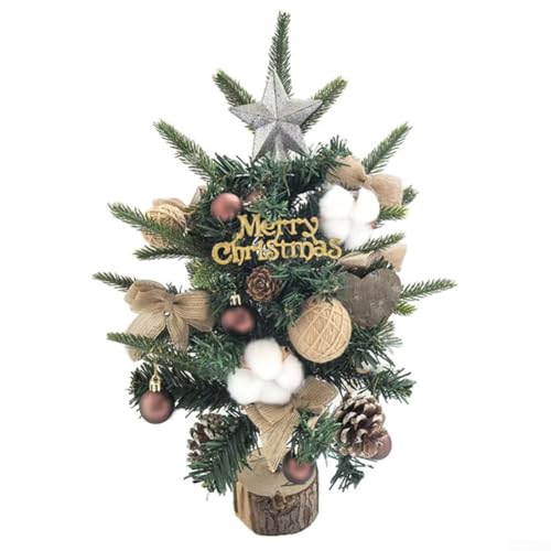 Kompakter kleiner Desktop-Weihnachtsbaum mit DIY-Materialverpackung, geeignet für Tischplatte und Regal festliche Dekorationsprojekte (A) von EpheyFIF