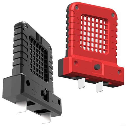 LED-Arbeitsleuchte, 20 V/21 V, verstellbare Akku-Buchse (20,5–40,5 mm) und 14 W Flutlicht, kompakt, 70 x 85 mm, für Dewalt/Milwaukee/Ryobi (rot/schwarz/blau/orange) (schwarz + rot) von EpheyFIF