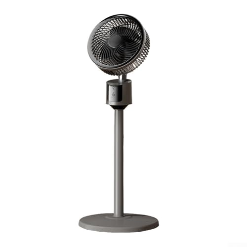 Leiser Standventilator, 3 Geschwindigkeiten, USB-Standventilator für Schlafzimmer, 58–80 cm, verstellbare Höhe, flüsterleiser Betrieb, 20 dB, leichtes ABS-Material, grau/weiß (grau) von EpheyFIF