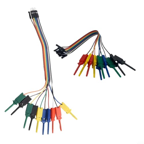 Logic Analyzer Test-Clips 10-poliges Kabel-Set für Stecker und Buchse, 5 Farben, Sortiment für Schaltungsanschlüsse von EpheyFIF