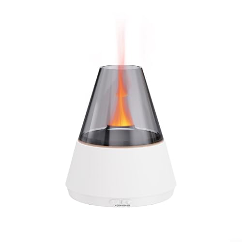 Luftbefeuchter mit 7 Farben und Aromatherapie und Wecker, ferngesteuerte Stimmungsbeleuchtung, Diffusor für ätherisches Öl für Zuhause/Büro (ABS+PC-Konstruktion) (weiß) von EpheyFIF