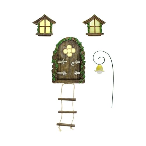 Miniatur-Feentür und Fenster aus Kunstharz für Bäume und Garten, dekoratives Stück, um skurrile Außen- oder Innenatmosphäre zu inspirieren, Gartenbaum, Feentür, Fenster-Ornament Miniatur-Feentür und Fenster aus Kunstharz für Bäume und Garten, dekoratives Stück, um skurrile Außen- oder Innenatmosphäre zu inspirieren, Gartenbaum, Feentür, Fenster-Ornament von EpheyFIF