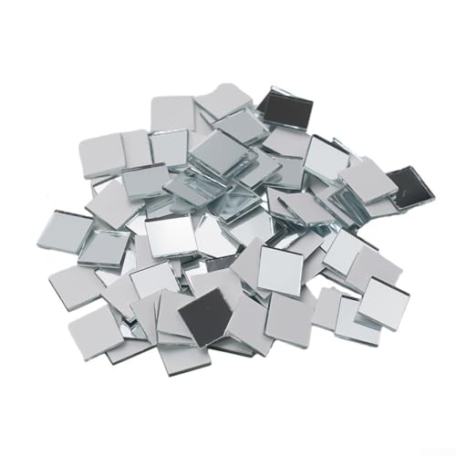 Mosaik-Spiegel-Aufkleber für Wohnkultur und Bastelideen, 10 x 10 mm, silberfarben, 100 Stück von EpheyFIF