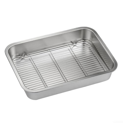 Ofenfestes Backformen-Set mit zuverlässigem Edelstahl-Kühlgitter-Design (40 x 30 x 5 cm) von EpheyFIF