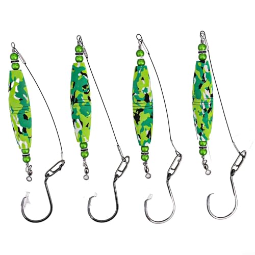 Posenangeln Bobbers 4-teiliges Set mit rasselnden EVA und Materialien für optimale Welsanziehung (grün) von EpheyFIF