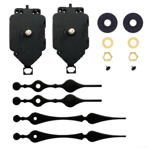Quarz-Uhrwerk-Mechanismus, DIY-Kit, langer Schaft Pendelersatz (22 mm/23,5 mm axiale Länge), komplettes Reparatur-Set mit Zeigern für Wand-/Tischuhren, einfach zu installierende Zeitmessungslösung (1 von EpheyFIF