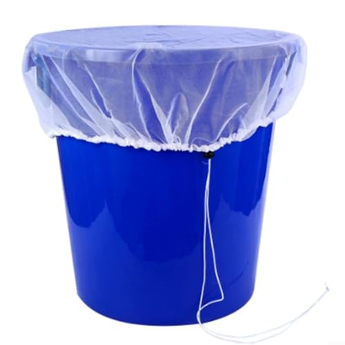 Regentonnen-Abdecknetz 95 cm (2er-Pack) – feinmaschiges Blatt- und Schädlingsbarriere | verstellbares, elastisches Nylon für Wassertanks (weiß/grün/blau) (weiß) von EpheyFIF