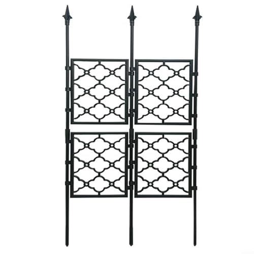 Rostfreies Garten-Rankgitter für Kletterpflanzen, Stahl und Kunststoff, vertikales Stützsystem für Obst/Gemüse/Blumen, platzsparendes Design mit einfacher Montage, elegante schwarze Outdoor-Dekoration von EpheyFIF
