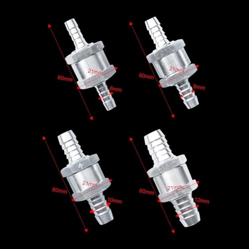 Rückschlagventil, 6 mm, 8 mm, 10 mm, 12 mm, für Kraftstoff-, Luft-, Wasserschlauch-Anwendungen (10 mm) von EpheyFIF