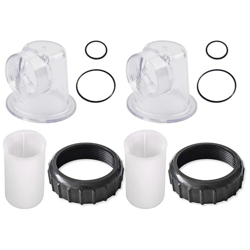 SPS 50 Pool-Umwälzpumpeneinsatz-Komponentenset, transparente Vorfilterabdeckung mit Saugsieb und O-Ringen (45 mm/79 mm), Kunststoff-Ersatzteile für effiziente Wasserfiltration (2 Sets) von EpheyFIF
