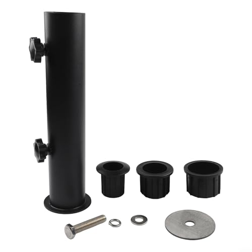 Schirmständer für den Außenbereich, robuster Edelstahl-Sonnenschirmhalter mit 3 PVC-Rohrhülsen (3,8 cm bis 4,8 cm), winddichtes Design für Terrasse/Strand/Pool, inklusive Montageset von EpheyFIF