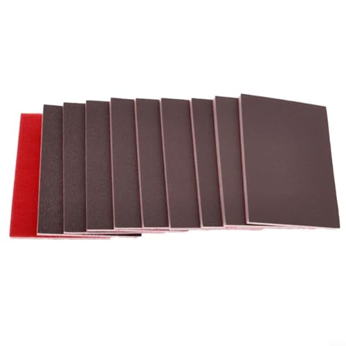 Schleifschwämme-Set (Körnung 120–1000) – Aluminiumoxid und hochdichter Schaumstoff für Holz/Metall/Trockenbau | 75 x 100 mm Nass- und Trockenschleifpads | wiederverwendbare braune Korund-Schleifmittel von EpheyFIF