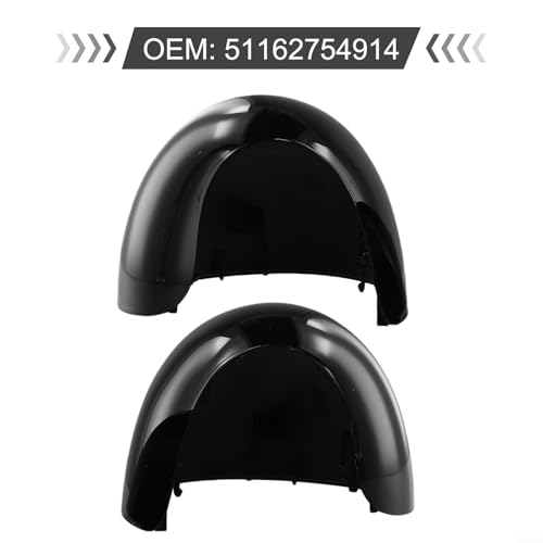 Seitenspiegel Abdeckkappe Schwarz ABS Ersatzteile Kompatibel mit R55 R56 R57 R58 R59 R61 2007-2014 Modelle OEM 51162754914 51162754913 Außenspiegelschale von EpheyFIF