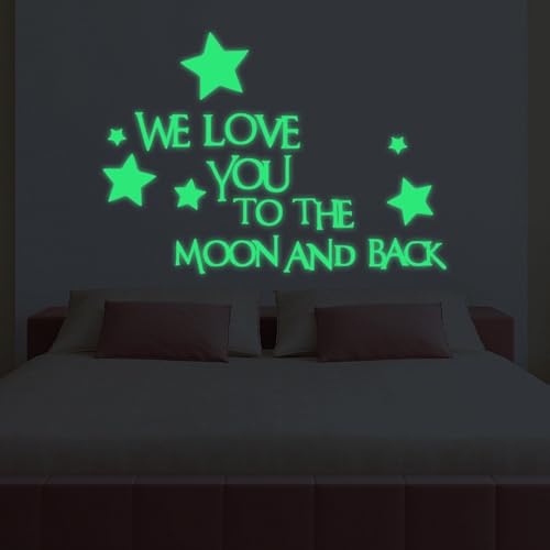 Selbstleuchtender Wandaufkleber We Love You And Back Star Glow in the Dark, PVC-Material, geeignet für Heimdekoration an Wänden, Spiegeln, Flügeln und Möbeln Selbstleuchtender Wandaufkleber We Love You And Back Star Glow in the Dark, PVC-Material, geeignet für Heimdekoration an Wänden, Spiegeln, Flügeln und Möbeln von EpheyFIF