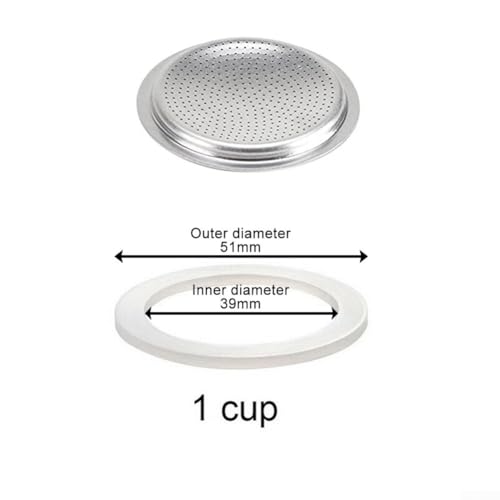 Silikon-Gummidichtung für Espresso, Mokka, für Kaffeekannen, perfekte Passform (6 Tassen + Sieb) von EpheyFIF