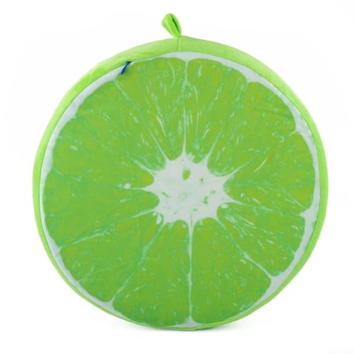 Stilvolle Stuhlhusse, rund, 40 cm, aus Plüsch, Obstform, für den Innen- und Außenbereich (Grün / Orange) von EpheyFIF