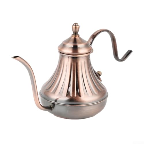 Stilvoller und effizienter Handgießtopf mit schmaler Öffnung, Bronze-Design für aromatisches Gebräu (900 ml altes Kupfer) von EpheyFIF