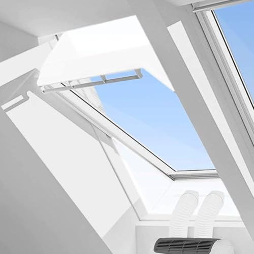Tragbare Klimaanlagen-Fensterdichtung, 2er-Pack (190 x 40 cm und 230 x 40 cm) für doppelt hängende Fenster, wasserdichtes/winddichtes Gewebe mit oberen und Reißverschluss-Bodenplatten (230 x 40 cm) von EpheyFIF