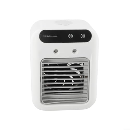 Tragbare Mini-Klimaanlage, persönlicher Raumkühler, USB-wiederaufladbarer Desktop-Ventilator, mit Luftbefeuchter-Funktion, 2 Geschwindigkeitsstufen, 500 ml Wassertank für Zuhause, Büro, Auto, Reisen von EpheyFIF