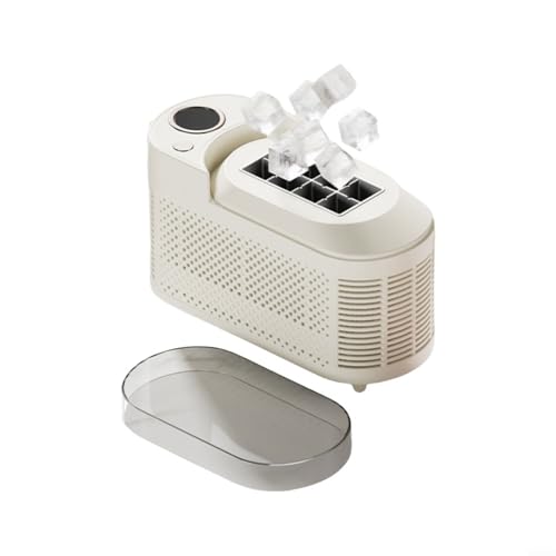 Tragbarer Eisbereiter, 8-Würfel-Schnellkühlgerät Mit Dual-Modus (Hohl-/Massiveis), 12 V Gleichstrom Und 100–230 V Wechselstrom, Abnehmbarer 0,5-l-Tank Für Aromatisiertes Eis(White) von EpheyFIF