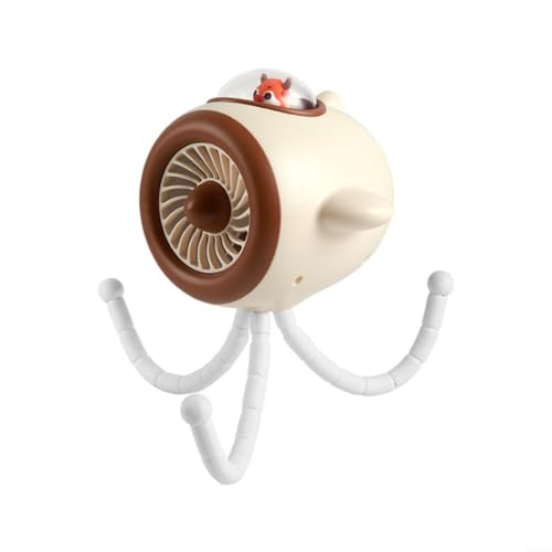Tragbarer Kinderwagen-Ventilator mit 8000 mAh Akku, 360° drehbarer Kopf und 4 Geschwindigkeiten, 12–27 Stunden Laufzeit, babysicheres Design (< 5 mm Abstand) + LED-Nachtlicht, Clip für Kinderbetten von EpheyFIF