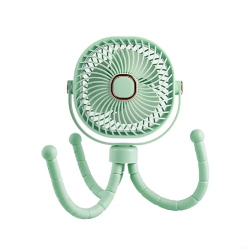 Tragbarer Kinderwagen-Ventilator mit 8000 mAh Akku, 360° drehbarer Kopf und 4 Geschwindigkeiten, 12–27 Stunden Laufzeit, babysicheres Design (< 5 mm Lücke) + LED-Nachtlicht, Clip für Kinderbetten von EpheyFIF