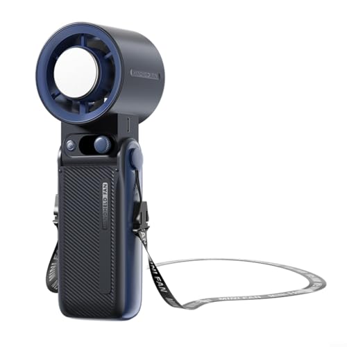 Tragbarer Mini-Ventilator, mit 199 Geschwindigkeitseinstellungen, 10.000 mAh Akku, USB-wiederaufladbar, Handventilator mit LED-Display, faltbares Design für Büro, Reisen, Camping (grau) von EpheyFIF
