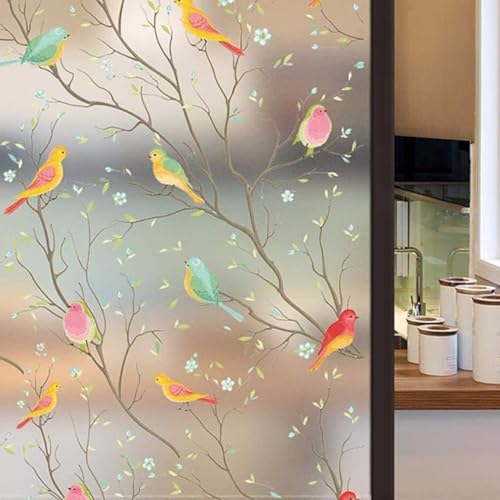 Verschönern Sie Ihren Raum mit mattierter Vogel-Sichtschutzfolie, nicht blickdichte Lösung, die Licht und Schutz ausbalanciert (Pure Frosted Bird) von EpheyFIF