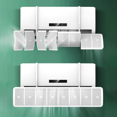 Wandmontierter Windabweiser für Klimaanlage mit 8 verstellbaren Blättern, entworfen, um direktes Ausblasen kalter Luft zu verhindern und Kondensation zu reduzieren, mehrere Filteroptionen erhältlich von EpheyFIF