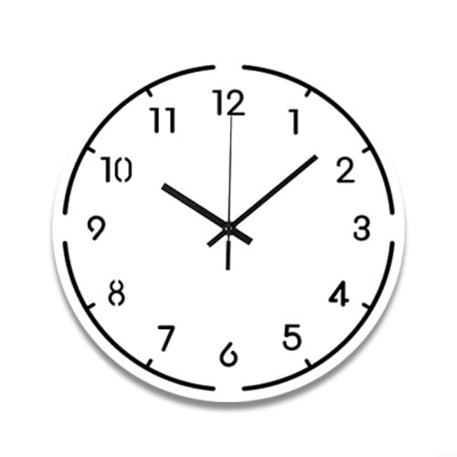 Wanduhr aus Acryl, 30 cm, leise, nicht tickende Wanduhr, modernes digitales Design für Wohnzimmer, Schlafzimmer, Büro, Heimdekoration, leicht zu lesen, Quarz, batteriebetrieben (weiß) von EpheyFIF