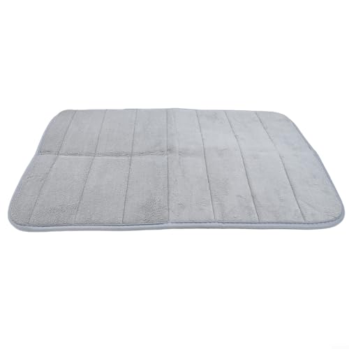 Waschbares Badematten-Set aus Memory-Schaum mit rutschfester Unterseite, weiches Polyester, geeignet für Badezimmer, WC, Sockel und Dusche (Hellgrau) von EpheyFIF