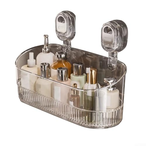Wasserdichtes Badezimmer-Regal mit Saugnapf, perfekt für die Organisation kleiner Gegenstände in Schlafsäle oder während der Reise (transparent) von EpheyFIF