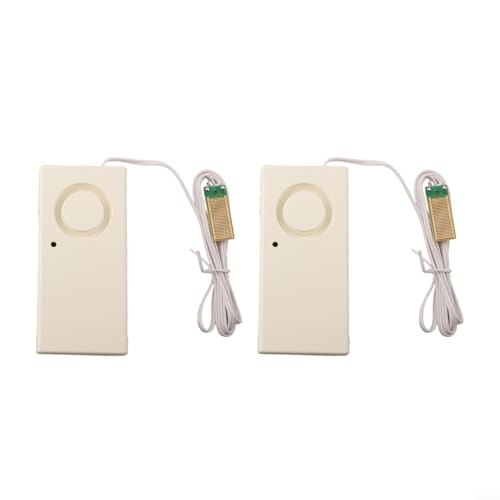 Wasserlecksucher 2 Stück Set mit 9V Batterie und doppelseitigen Aufklebern für den Einsatz in Aquarium, Pool, Garage, Küche und Kühler von EpheyFIF