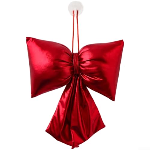 Weihnachtsbaumschleifendekorationen mit glänzendem Lederstoff für festliche Feiertagsbaumschmuck in mehreren Größen, geeignet für saisonale Heimdekoration und Event-Styling (D) von EpheyFIF