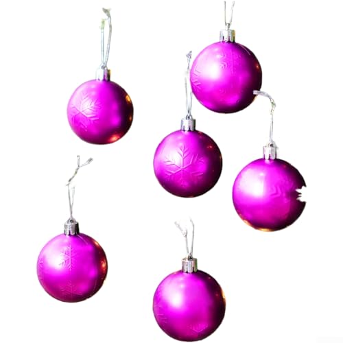 Weihnachtskugel-Ornament-Set mit matter Schneeflocke und glänzend lackierten Designs, leichter Kunststoff mit reflektierendem für Weihnachtsbaum-Display (D) von EpheyFIF