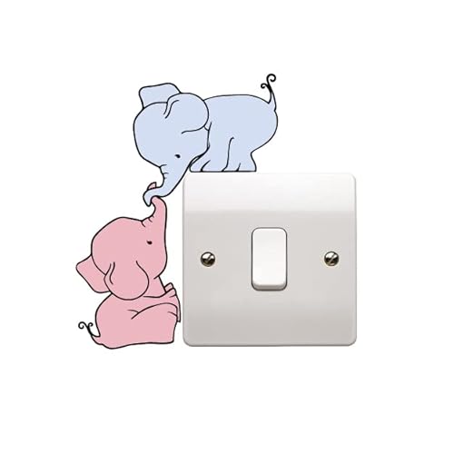 Epic Modz Elefanten Lichtschalter Set Vinyl Aufkleber Skin Auto Stoßstange Schlafzimmer Fenster Wand (Lichtschalter) von Epic Modz
