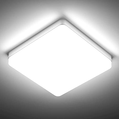 Epicflare Deckenlampe LED Deckenleuchte Flach Quadrat 36W 6500k 4350LM Badezimmer Lampe Wasserfest Deckenbeleuchtung für Schlafzimmer Küche Korridor Balkon Keller Esszimmer, Ø23cm [Energieklasse E] von Epicflare