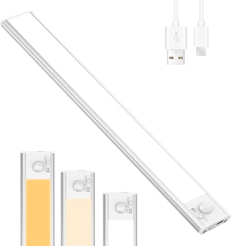 Epicflare 40CM Unterbauleuchte Küche Led 3000 mAh Schrankbeleuchtung Kabellos LEDs Sensor Licht 3 Farbmodi Dimmbar Schrankbeleuchtung mit Bewegungsmelder für Küche Garage Schrank Treppe von Epicflare