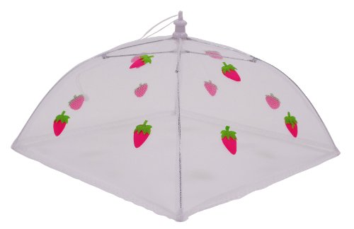 Epicurean Europe Fliegenhaube Erdbeer-Design, 30 x 30 cm, Polyester mit Zinkrahmen, Weiß/Pink/Grün Epicurean Europe Fliegenhaube Erdbeer-Design, 30 x 30 cm, Polyester mit Zinkrahmen, Weiß/Pink/Grün von Epicurean