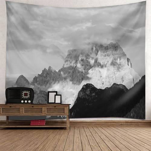Epinki Wandteppiche Grau, Landschaft Natur Wandteppich Berg Tapisserie Wandbehang aus Polyester, Hausdekor für Tischdecke Wohnzimmer Decor, 240x220cm von Epinki