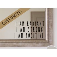 Affirmation Spiegel, Mantra Aufkleber, Spiegel Benutzerdefinierte Affirmation, Positive Wandkunst, Aufkleber Custom von EpiphanyDecals