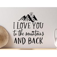 Ich Liebe Dich Bis in Die Berge Und Zurück, Kinderzimmer Aufkleber, Aufkleber von EpiphanyDecals