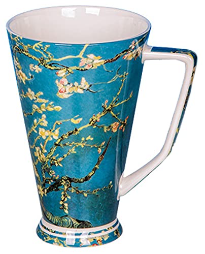 Eplze® YBK Tech Teetasse aus Knochenporzellan, 540 ml, große Kaffeetasse für Teeliebhaber und Kunstliebhaber, Van Gogh Ölgemälde-Serie (Aprikosenblume) von Eplze