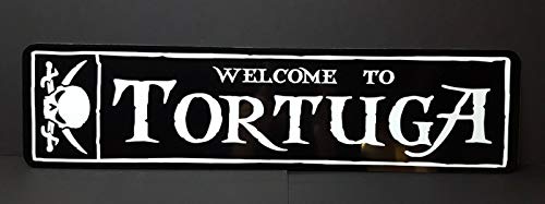 EpochSign Welcome to Tortuga (Piraten) Aluminium Schild Straßenschild 10x40 cm von EpochSign