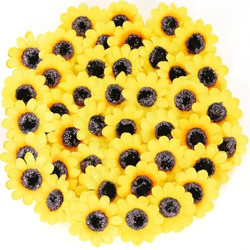 Epokus 50 Stück Künstliche Sonnenblumen Köpfe 4,5cm, Sonnenblumen Deko Blumenköpfe, Sonnenblumen Seidenblumen, Sunflower Gelb Deko Blüten für Basteln DIY Hochzeit Garten Party Dekoblumen Epokus 50 Stück Künstliche Sonnenblumen Köpfe 4,5cm, Sonnenblumen Deko Blumenköpfe, Sonnenblumen Seidenblumen, Sunflower Gelb Deko Blüten für Basteln DIY Hochzeit Garten Party Dekoblumen von Epokus